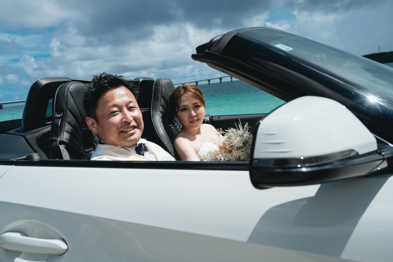 宮古島ウエディング | オープンカーを走らせて☆