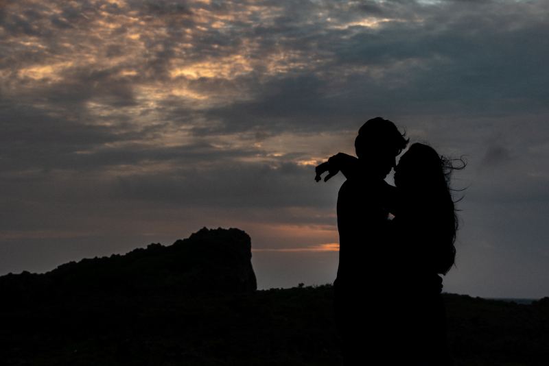 奇跡的に見れた西平安名崎のサンセット