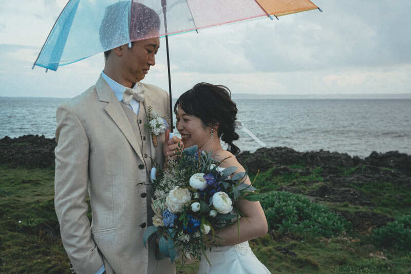 カラフルな傘で！