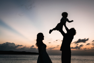 家族3人思い出の時間