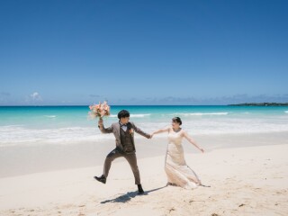 ビーチでお散歩