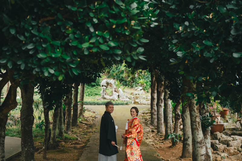 森の中で和装撮影