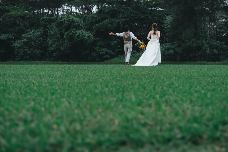 芝生のお散歩！