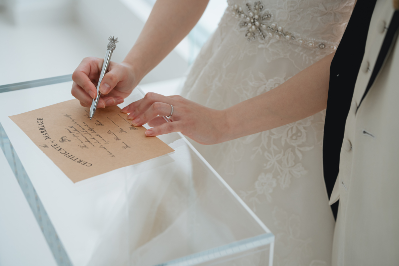 結婚証明書へ記入！