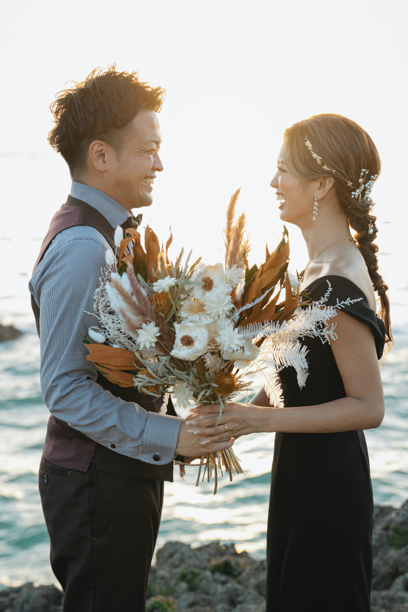 ブーケチェンジし、アンティークなお色味で合わせて