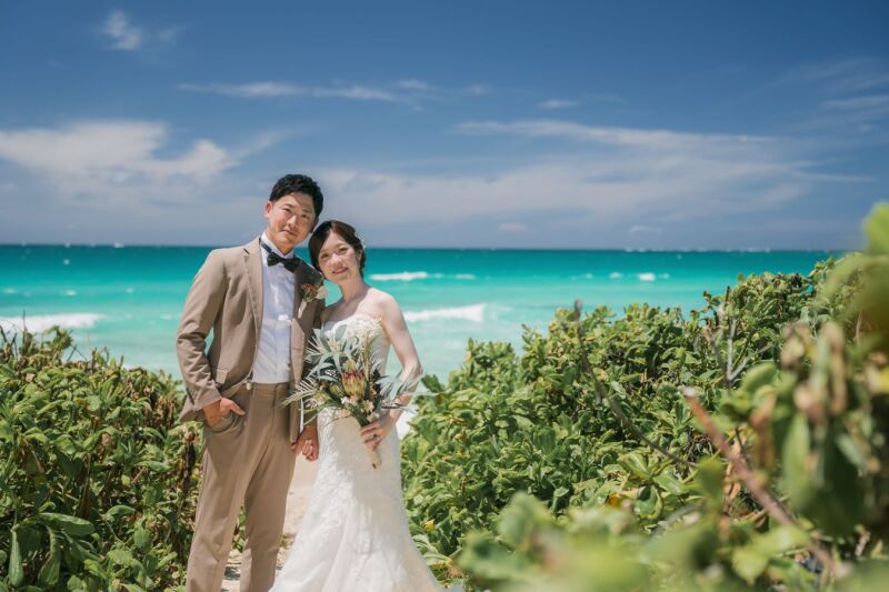 緑と青を背に！