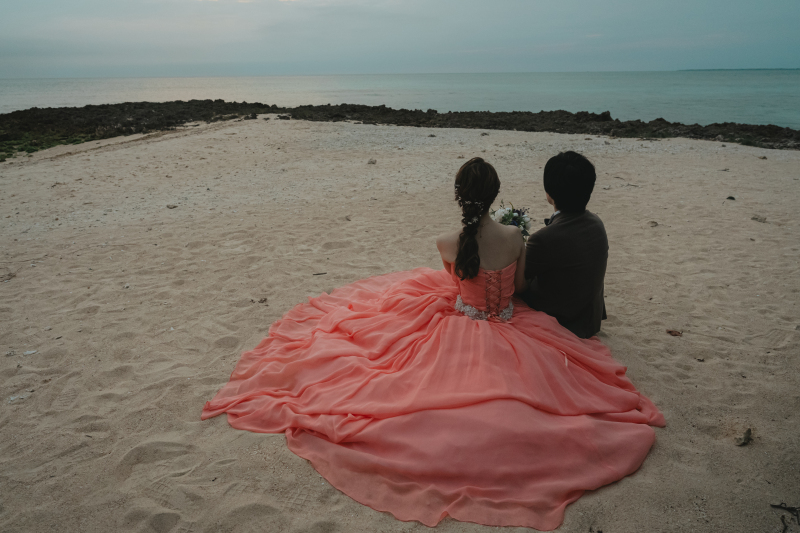 ドレスの長さを活かして!