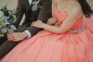 ピンクのカラードレス！