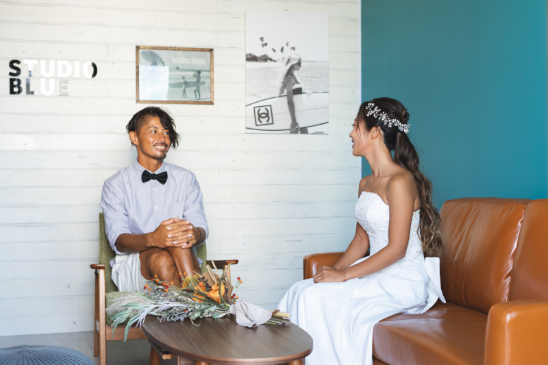 完成したばかりのサロンでゆっくりとお支度