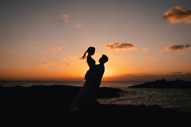 良く晴れた青空ビーチ&サンセット