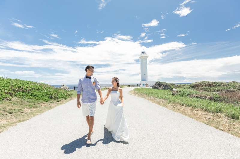 シンボルである灯台と一緒に♪