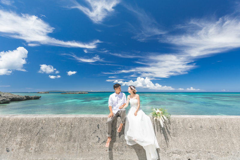 お二人のリクエストビーチでの撮影スタート！