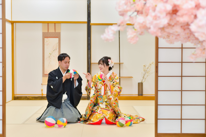 和装で楽しむ、ふたりらしい一枚