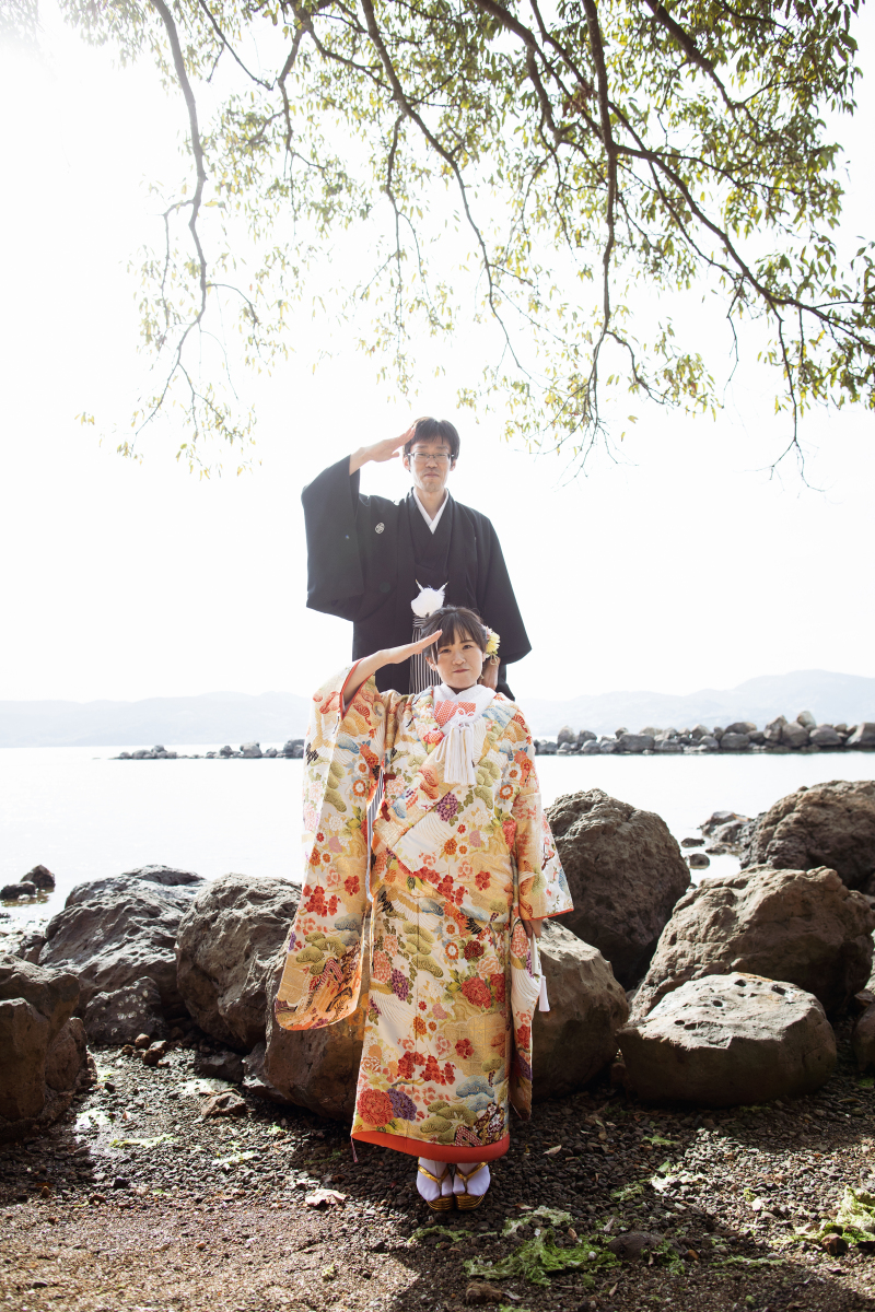 ふたりで、敬礼!