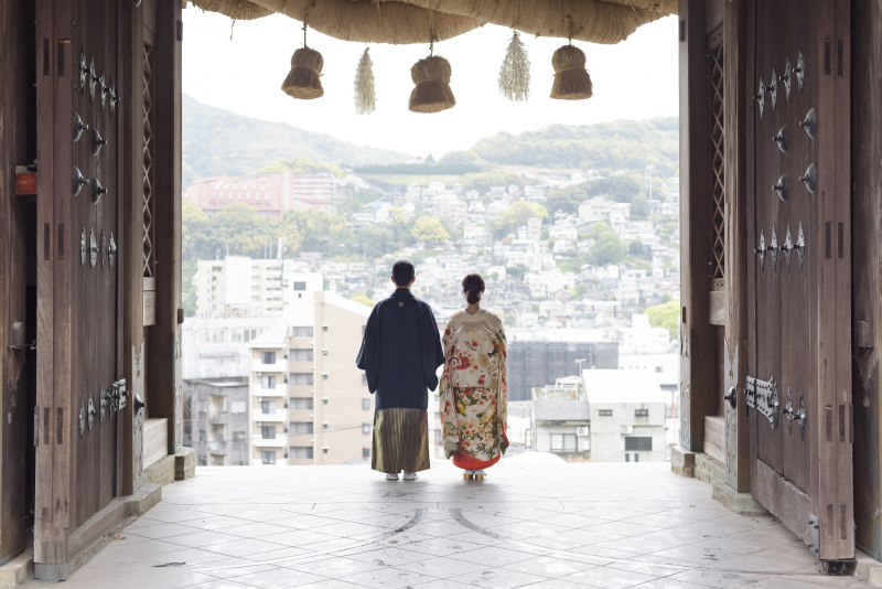 長崎の景色をふたりで眺めて