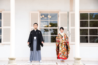 歴史薫る洋館に映える和装姿