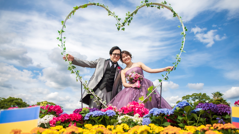 空に咲くハート