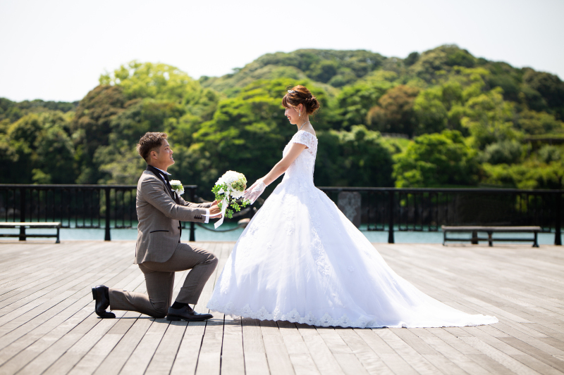 【洋装１着】九十九島パールシーリゾートロケーションプラン　/　衣装1着・着付ヘアメイク・髪飾りアクセサリー・台紙・レタッチ込み