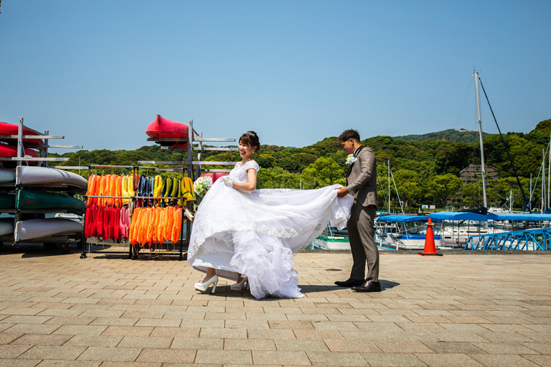 【洋装１着】九十九島パールシーリゾートロケーションプラン　/　衣装1着・着付ヘアメイク・髪飾りアクセサリー・台紙・レタッチ込み