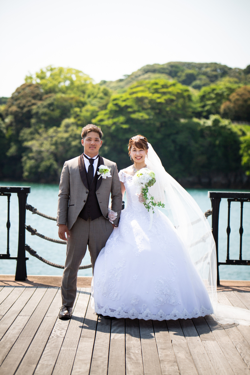 【洋装１着】九十九島パールシーリゾートロケーションプラン　/　衣装1着・着付ヘアメイク・髪飾りアクセサリー・台紙・レタッチ込み