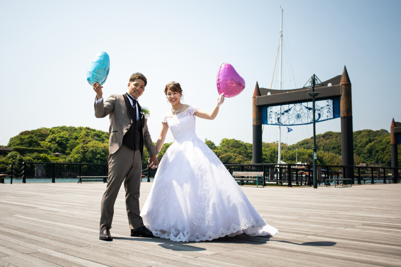 【洋装１着】九十九島パールシーリゾートロケーションプラン　/　衣装1着・着付ヘアメイク・髪飾りアクセサリー・台紙・レタッチ込み