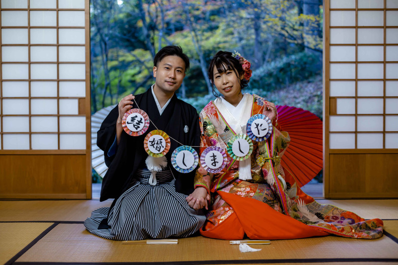 ガーランドを使用しての1枚