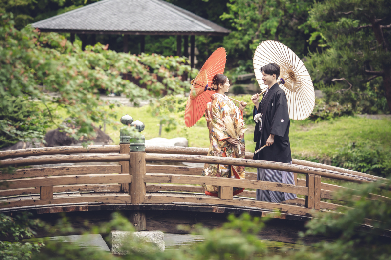 太鼓橋にて撮影