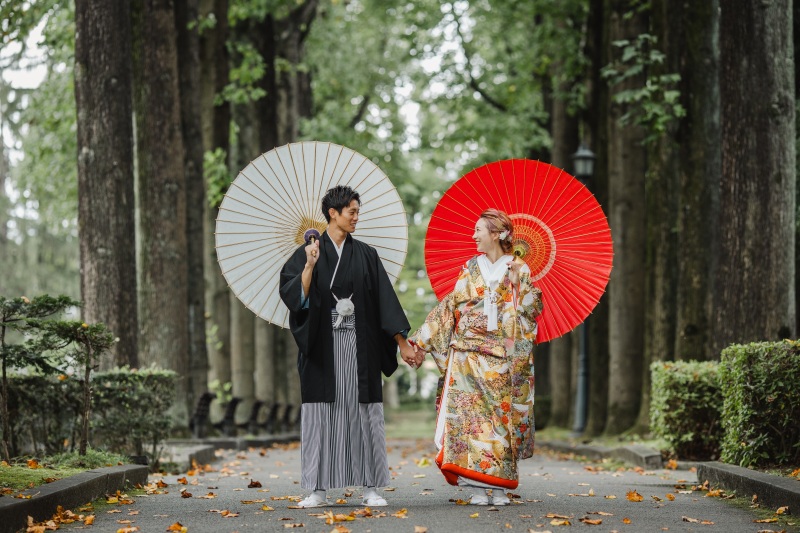 並木道での撮影