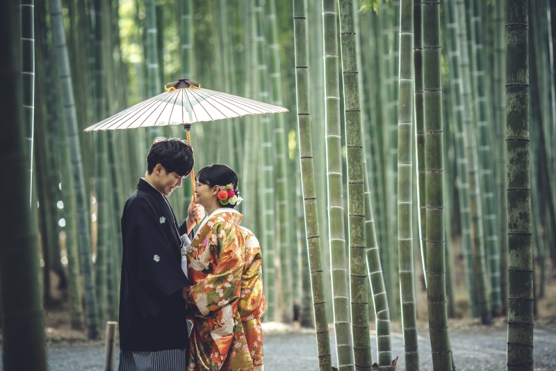 竹林の中での撮影