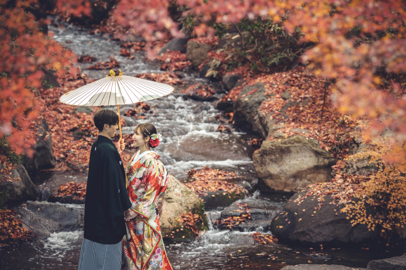 お勧め 11月後半12月中旬 紅葉 日本庭園撮影 お好きな衣装1着 98000円