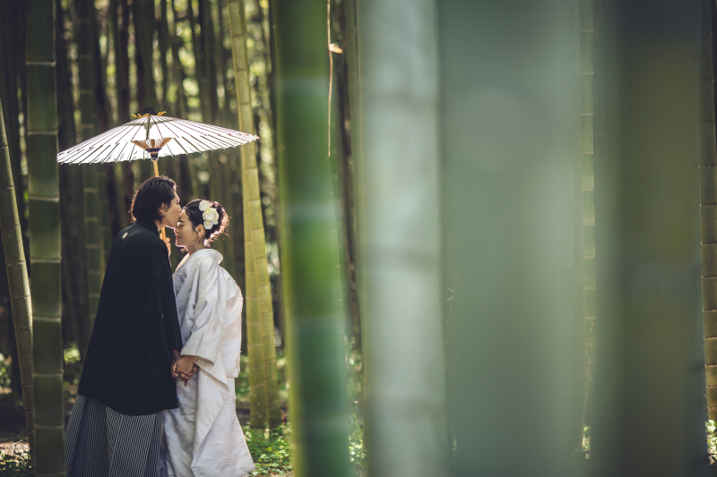 7月8月 お好きな衣装2着(衣装差額なし)若竹の杜と掬翠苑の豪華2ヶ所ロケ 105000税込ウェルカムボードプリントサービス