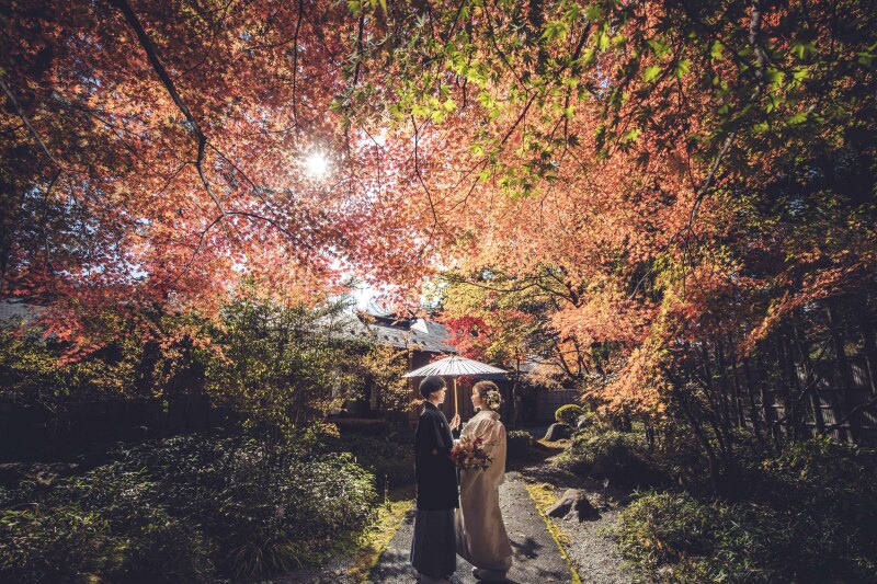 人気プラン紅葉 日光田母澤御用邸2着プラン 118,000 和室レンタル付 200カットレタッチ済みデータ付