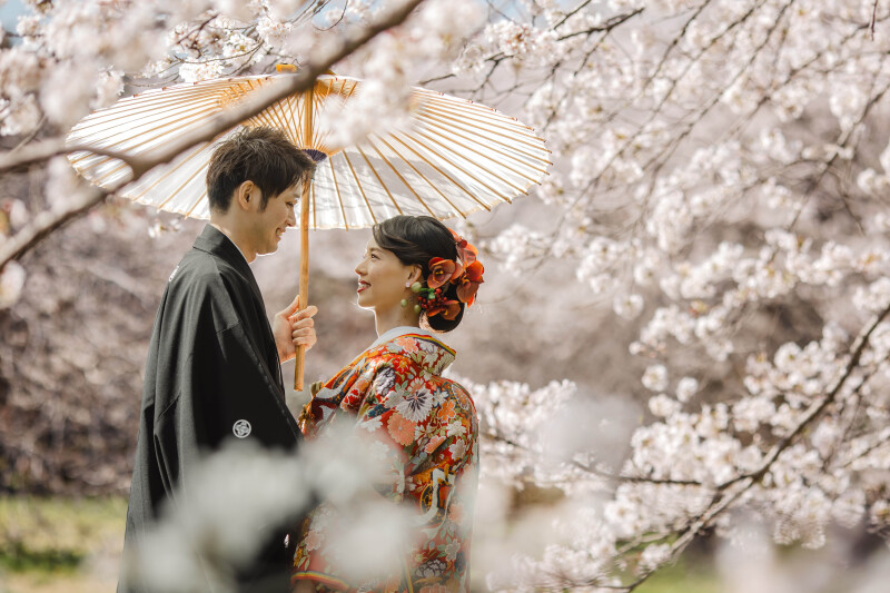 3/15~4/10頃桜ロケ＋日本庭園2ヶ所ロケプラン　好きな衣装2着（衣装差額なし）110,000円データ230カット付