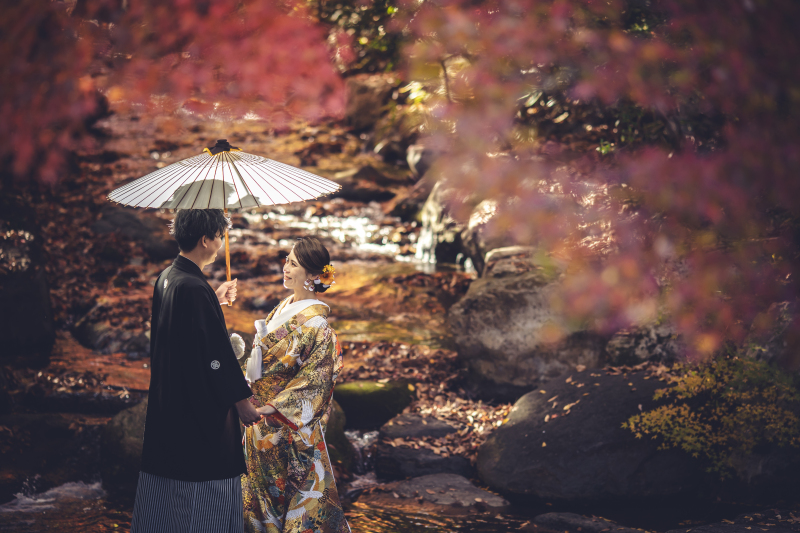 11/26~12/15紅葉日本庭園撮影 お好きな衣装一着着て130,000⇨108,000!データ130カット付