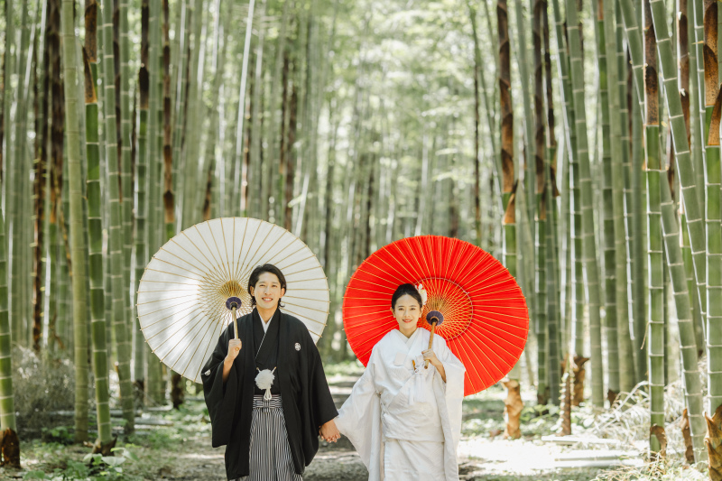 【4月25〜6月新緑プラン】 若竹の杜と日本庭園の2ヶ所ロケ　お好きな衣装２着着て撮影　&yen;110,000！