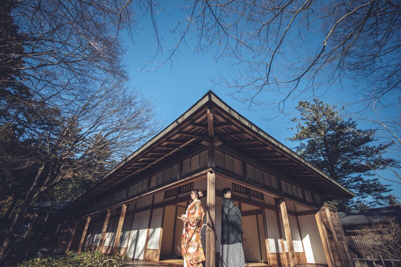 １月２月スタジオ1着＋日光田母澤御用邸ロケプランお好きな衣装2着（衣装差額なし）86,000円　レタッチ済みデータ130カット付