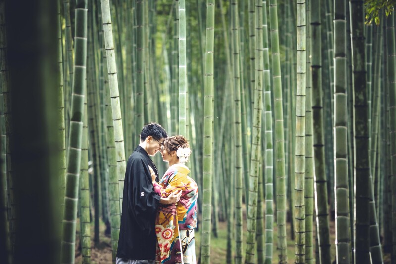 人気!和室レンタル付 掬翠苑紅葉+若竹の杜 2箇所ロケお好きな衣装2着(衣装差額無し)データ200レタッチ済付 128,000円