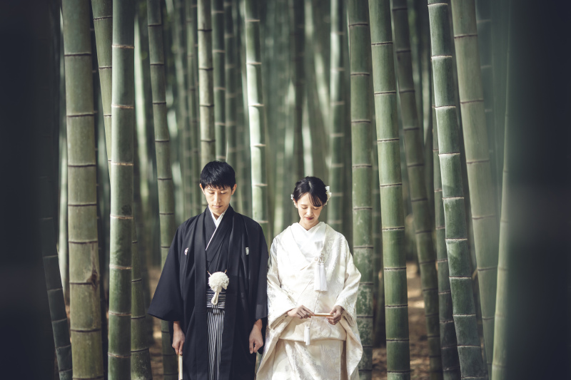 7月8月 お好きな衣装2着(衣装差額なし)若竹の杜と掬翠苑の豪華2ヶ所ロケ 105000税込ウェルカムボードプリントサービス