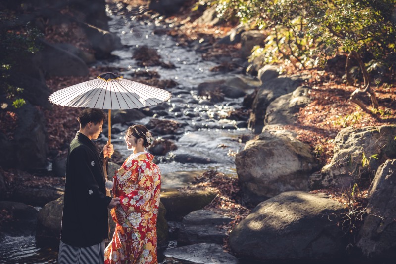 1月2月菊翠苑と日本庭園で撮影する2着プラン（衣装差額なし）110,000円　レタッチ済みデータ200つき