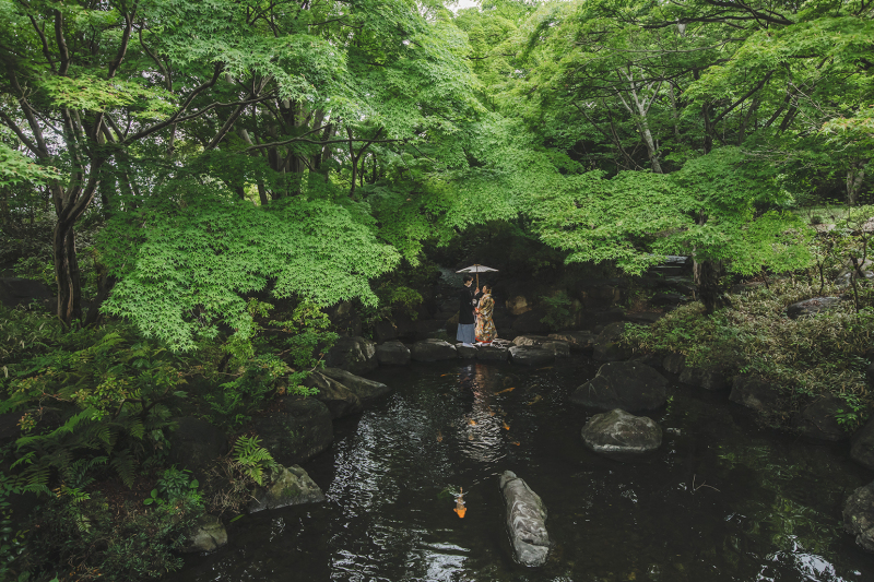 【4月25〜6月新緑プラン】 若竹の杜と日本庭園の2ヶ所ロケ　お好きな衣装２着着て撮影　&yen;110,000！