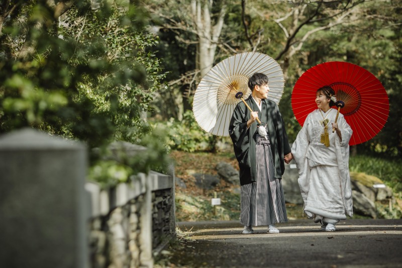 早割１月２月撮影★圧巻の竹林と日本庭園の２ヶ所で撮影♪和装弐点プランお好きな和装２着（衣裳差額無し）・美容・撮影データ２３０枚付