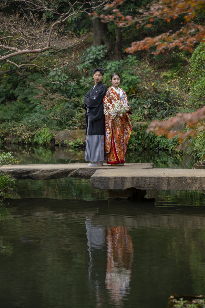 水面に映る二人