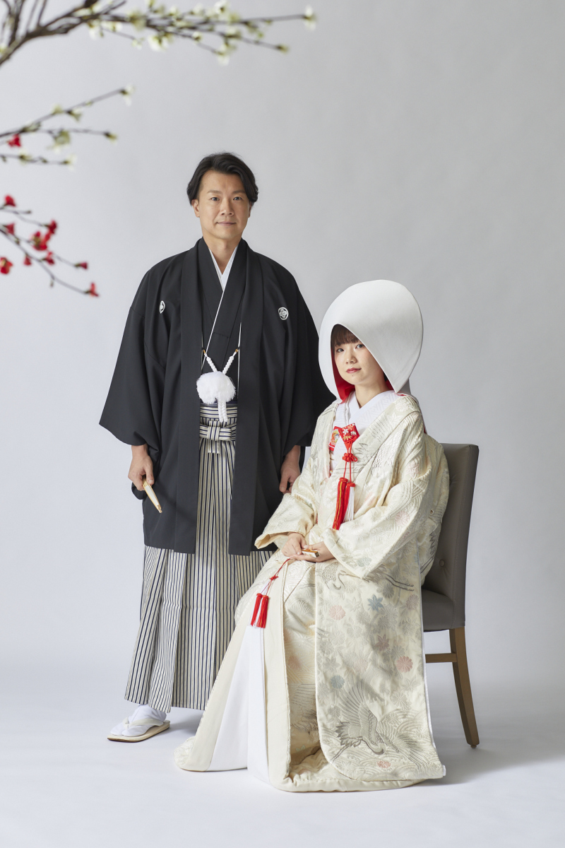 白無垢に着替えて型物撮影