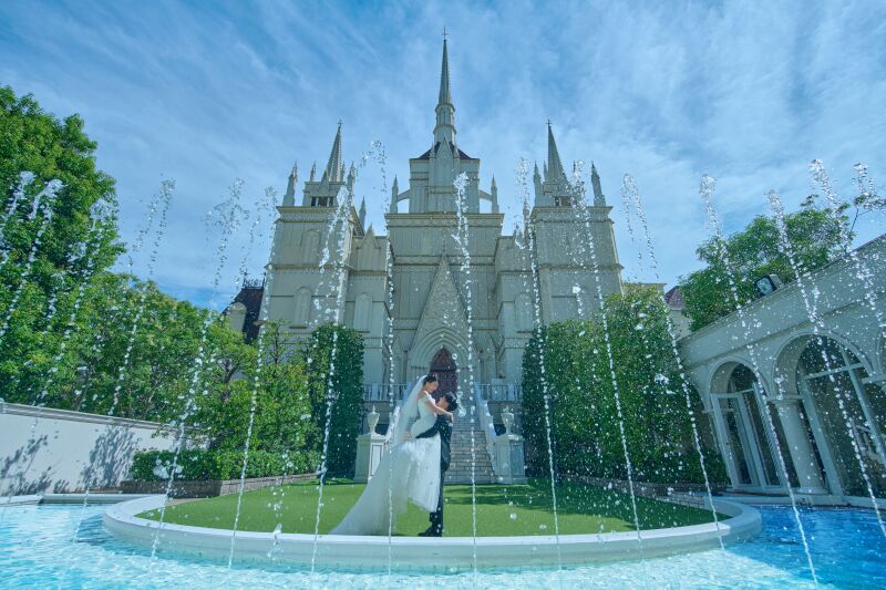 本物の結婚式場で‥‥