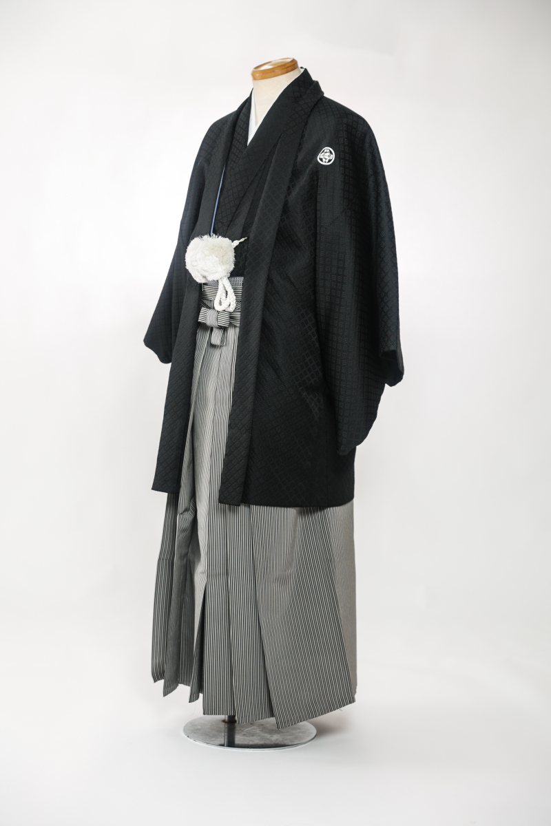 紋付袴（黒・菱形）002