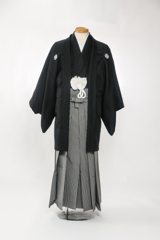 紋付袴（黒・菱形）002