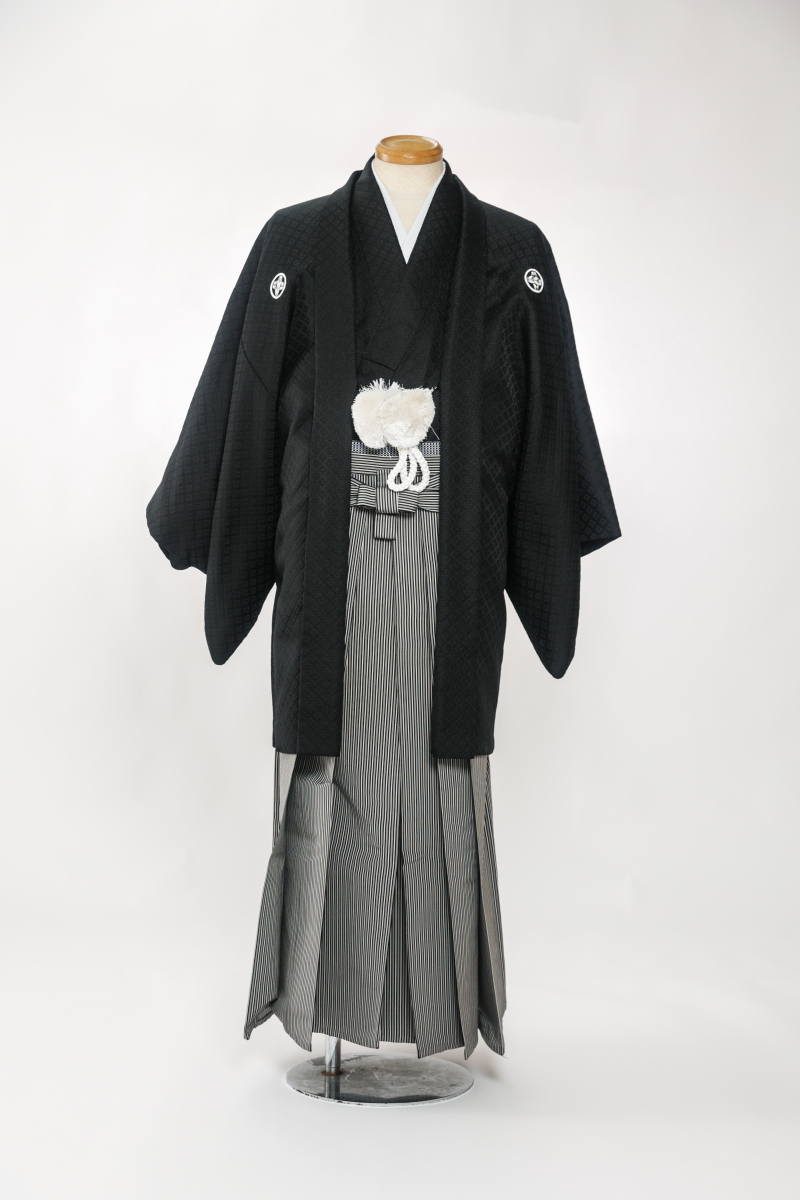紋付袴（黒・菱形）002