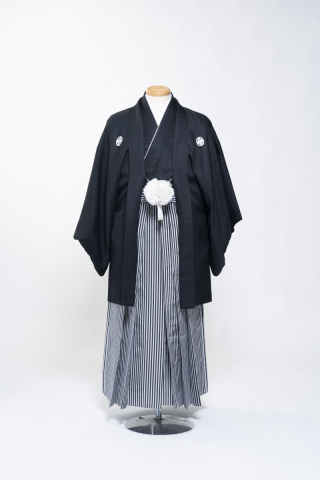 紋付袴（黒・菱形）002