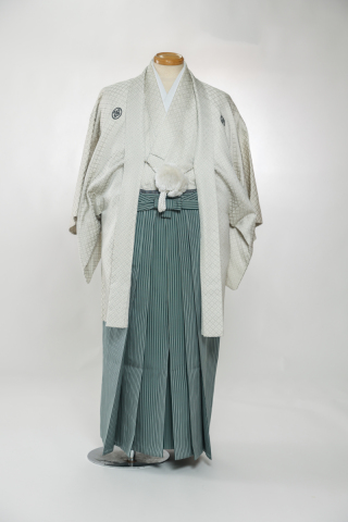 紋付袴（白・菱形）006