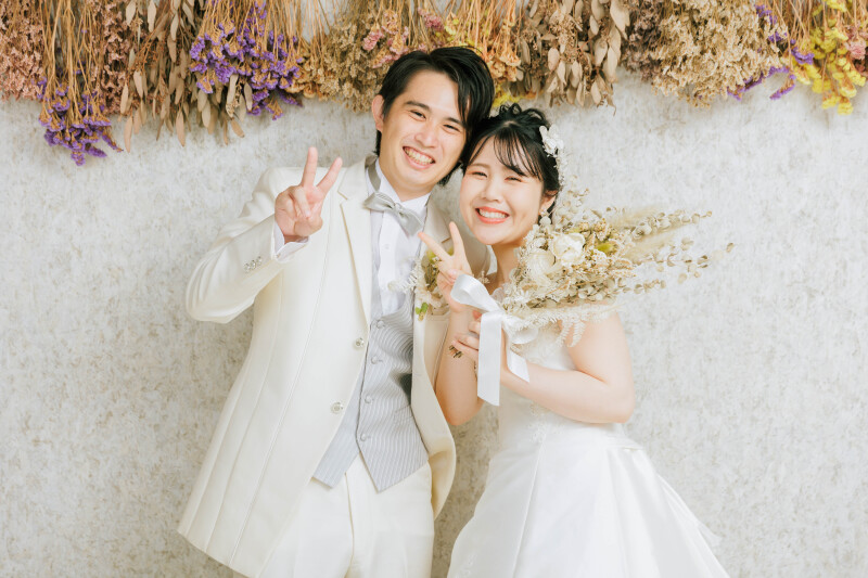 最後は笑顔でピース